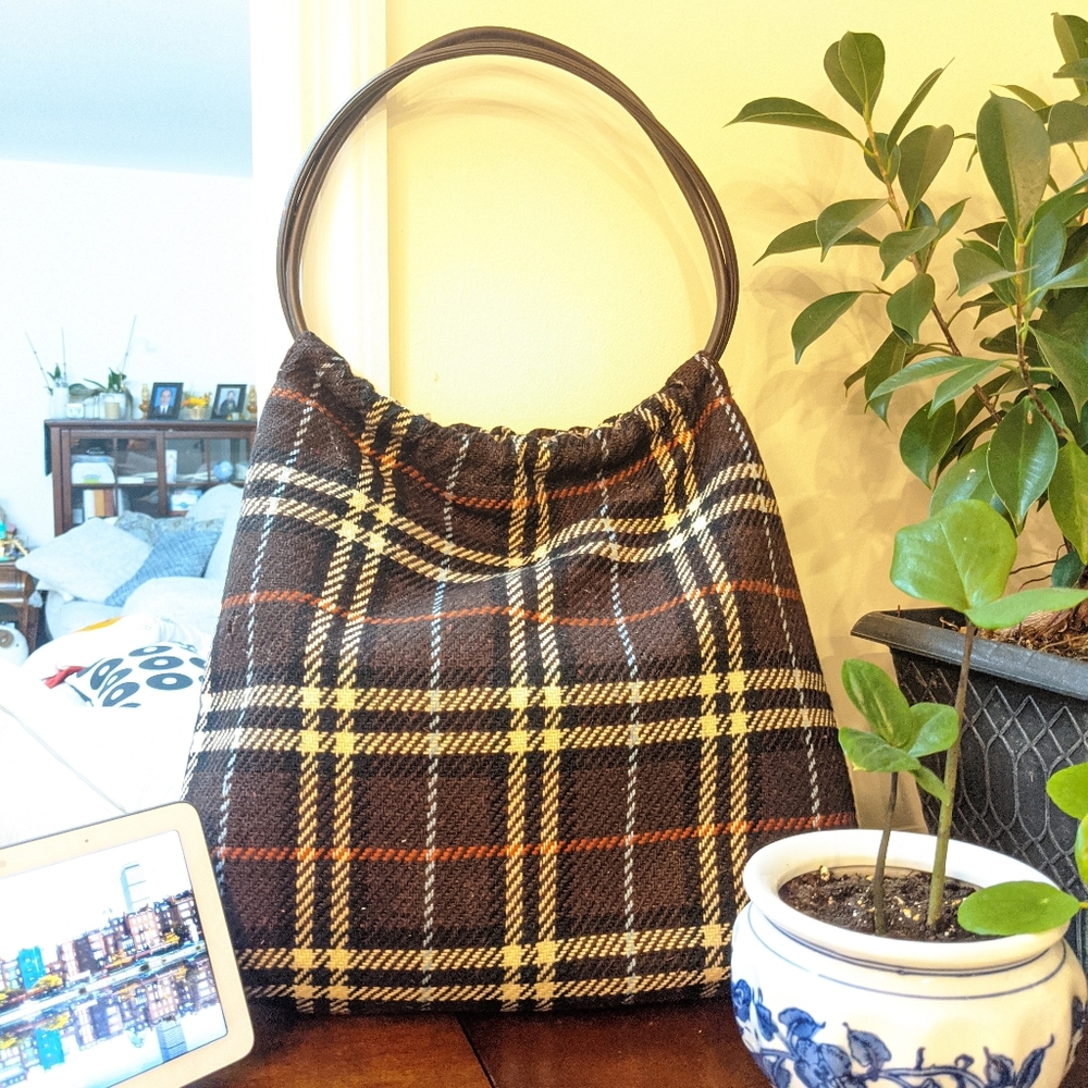 Burberry LONDON wool shoulder purse hobo